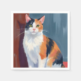 Lapjeskat | Waterverf Mooie Kitten Kat Huisdier Servet