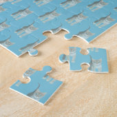 Lapjeskatje 11 x 14 Blauw Legpuzzel (Zijkant)