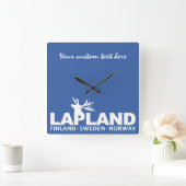 LAPLAND aangepaste tekst & kleurwandklok Vierkante Klok (Huis)