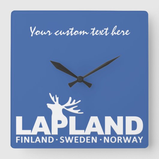 LAPLAND aangepaste tekst & kleurwandklok Vierkante Klok (Voorkant)
