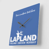 LAPLAND aangepaste tekst & kleurwandklok Vierkante Klok (Hoek)