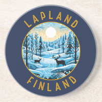 Lapland Finland Herten Retro Noodlijdende Cirkel