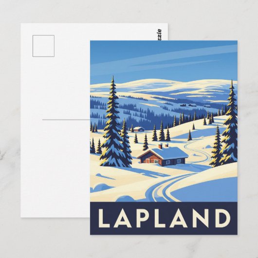 Lapland Finland Reizen Briefkaart (Voorkant / Achterkant)