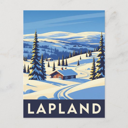 Lapland Finland Reizen Briefkaart (Voorkant)