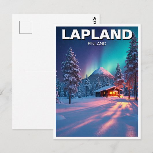 Lapland Finland Reizen Briefkaart (Voorkant / Achterkant)
