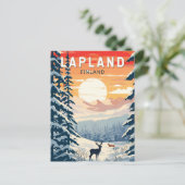 Lapland Finland Travel Art Vintage Briefkaart (Staand voorkant)