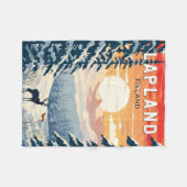 Lapland Finland Travel Art Vintage Fleece Deken (Voorkant (Horizontaal))