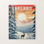 Lapland Finland Travel Art Vintage Legpuzzel<br><div class="desc">Lapland retro vector reisontwerp. Lapland is het noordelijkste gebied van Finland dat bekend staat om zijn uitgestrekte subarctische wildernis,  skigebieden en natuurverschijnselen.</div>