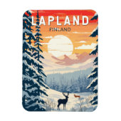 Lapland Finland Travel Art Vintage Magneet (Verticaal)