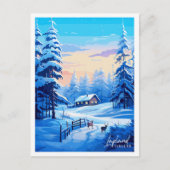 Lapland Finland vintage reisillustratie Briefkaart (Voorkant)