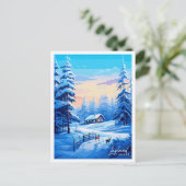 Lapland Finland vintage reisillustratie Briefkaart (Staand voorkant)