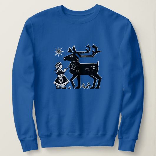 Lapland Girl Holds rendiersweatshirt Trui (Design voorkant)