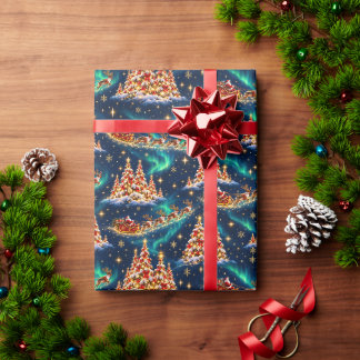 Lapland Kerstman Slede Betoverde Kerstmis Bos Cadeaupapier