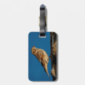 Lapland Longspur op een Sunlit Log Bagagelabel (Achterkant verticaal)