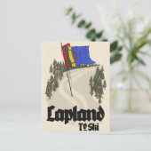 Lapland om te skiën briefkaart (Staand voorkant)