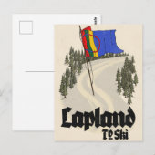 Lapland om te skiën briefkaart (Voorkant / Achterkant)