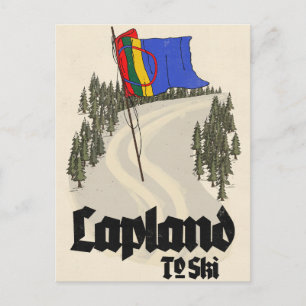 Lapland om te skiën briefkaart