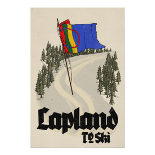 Lapland om te skiën perfect poster