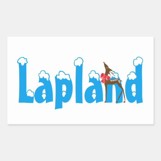 Lapland Reindeer Travel Promo Blue Luggage Sticker (Voorkant)