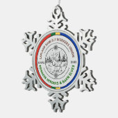 Lapland Sami Elf Arbeiders Vakbond rendierherders Tin Sneeuwvlok Ornament (Rechts)