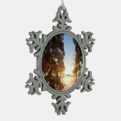 Lapland zonsondergang tin sneeuwvlok ornament (Links)