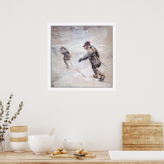 Laplanders in een storm poster (Keuken)