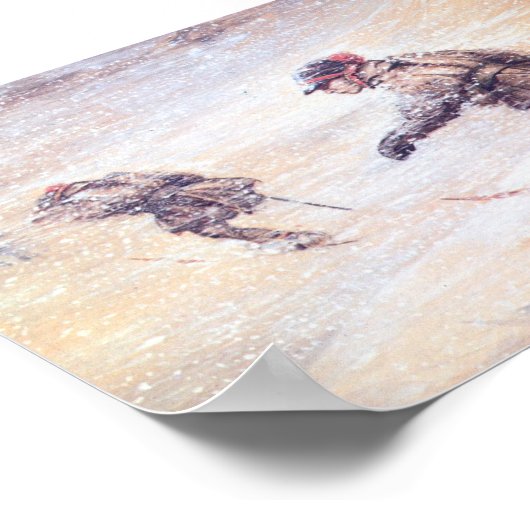 Laplanders in Snowstorm - Sneeuwstorm Lappar i Poster (Hoek)