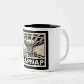 Lapnap: verborgen muziekserver tweekleurige koffiemok (Voorkant rechts)