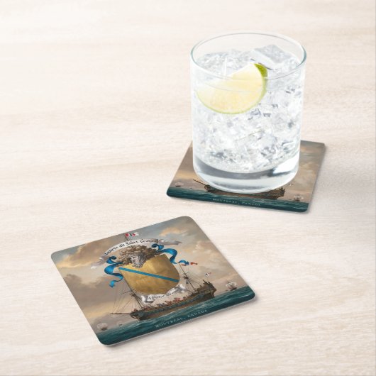 Laporte dit Saint Georges Wapen 4 Kartonnen Onderzetters (Insitu)