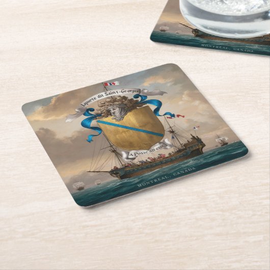 Laporte dit Saint Georges Wapen 4 Kartonnen Onderzetters (Schuin)