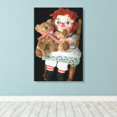 Lappenpop en teddybeer canvas afdruk (Insitu (Houten vloer))