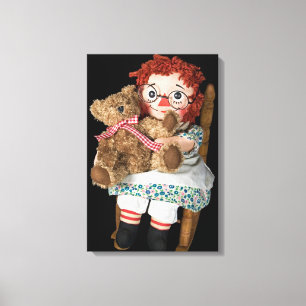 Lappenpop en teddybeer canvas afdruk