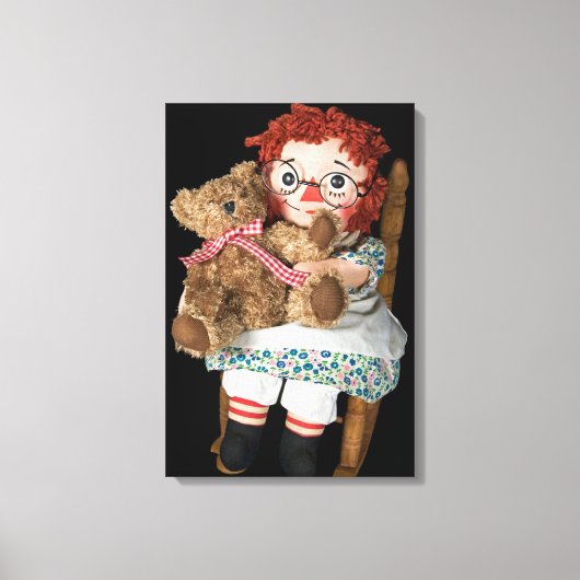 Lappenpop en teddybeer canvas afdruk (Voorkant)