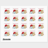 Lappenpop en teddybeer omhelzen elkaar vierkante sticker (Vel)