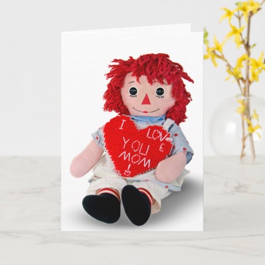  lappenpop voor Moederdag Kaart (Gele Bloem)