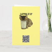 Lapping It Up Leuke Tabby Drink Melk van een Glas Kaart (Achterkant)