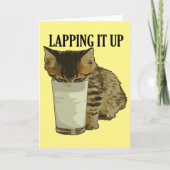 Lapping It Up Leuke Tabby Drink Melk van een Glas Kaart (Voorkant)