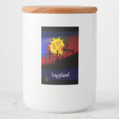 Lapplands natuur med samisk kultur voedselcontainer etiket (Voorkant)