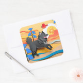 LAPPY GO LUCKY Lapphund Vierkante Sticker (Envelop)