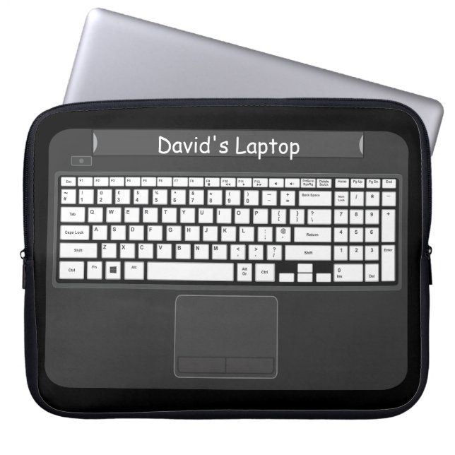 Laptop-afbeelding met witte sleutels laptop sleeve (Voorkant)