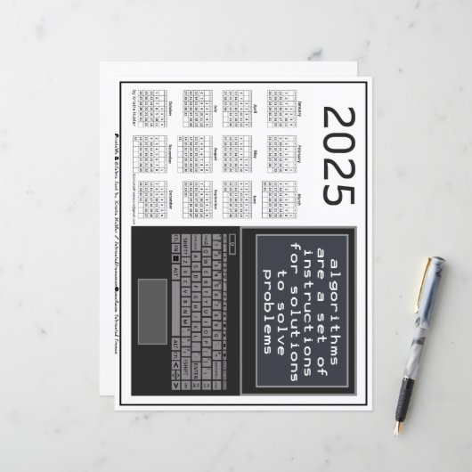 Laptop Algoritmen Oplossen Problemen 2025 Kalender (Voorkant / Achterkant in situ)