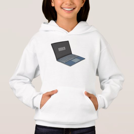 Laptop cartoon illustratie (Voorkant)