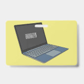 Laptop cartoon illustratie badge (Achterkant)