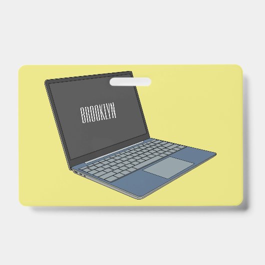 Laptop cartoon illustratie badge (Voorzijde)
