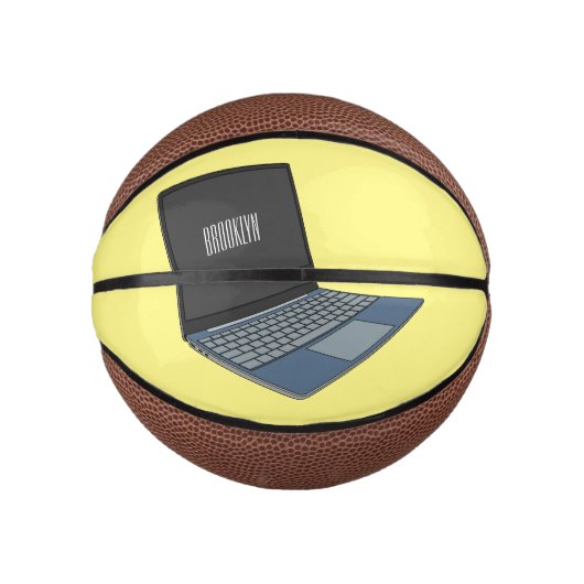 Laptop cartoon illustratie basketbal (Voorkant)