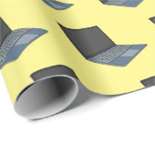 Laptop cartoon illustratie cadeaupapier (Rol Hoek)