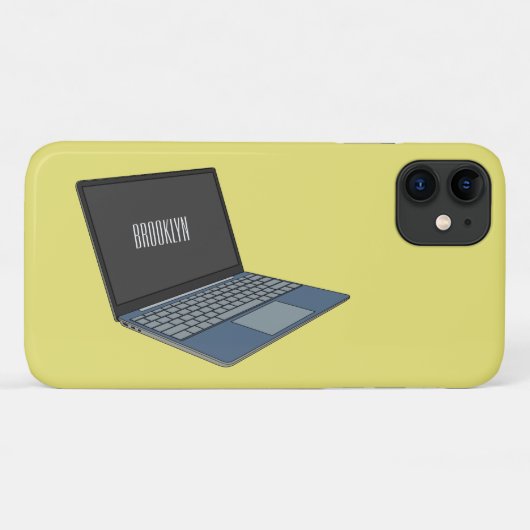 Laptop cartoon illustratie Case-Mate iPhone case (Achterkant (horizontaal))