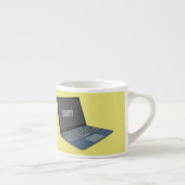 Laptop cartoon illustratie espresso kop (Rechts)