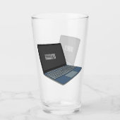 Laptop cartoon illustratie glas (Voorkant)