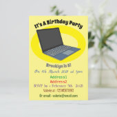 Laptop cartoon illustratie kaart (Staand voorkant)